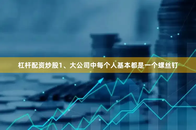 杠杆配资炒股1、大公司中每个人基本都是一个螺丝钉
